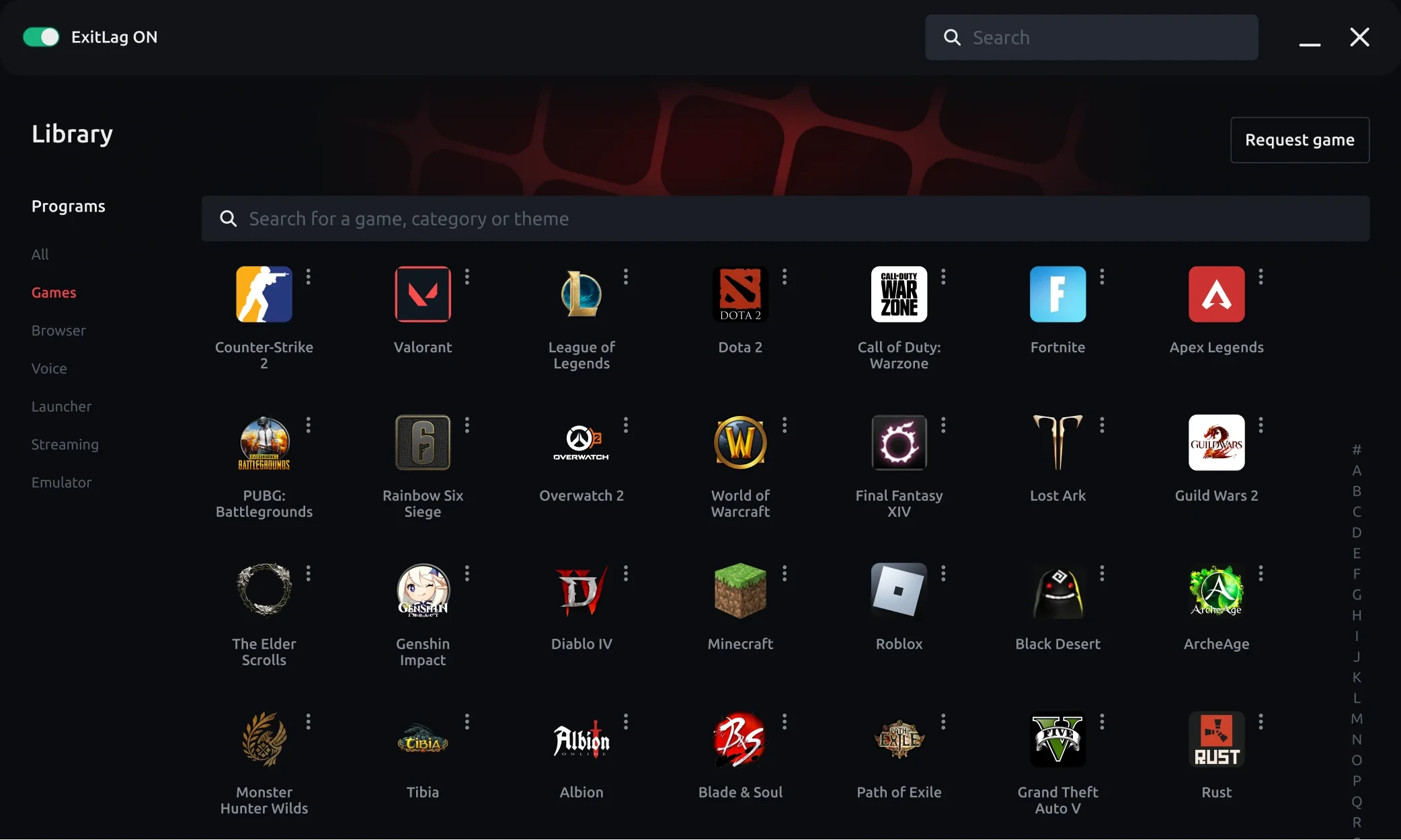ExitLag app &ndash; 4,000+ games and apps