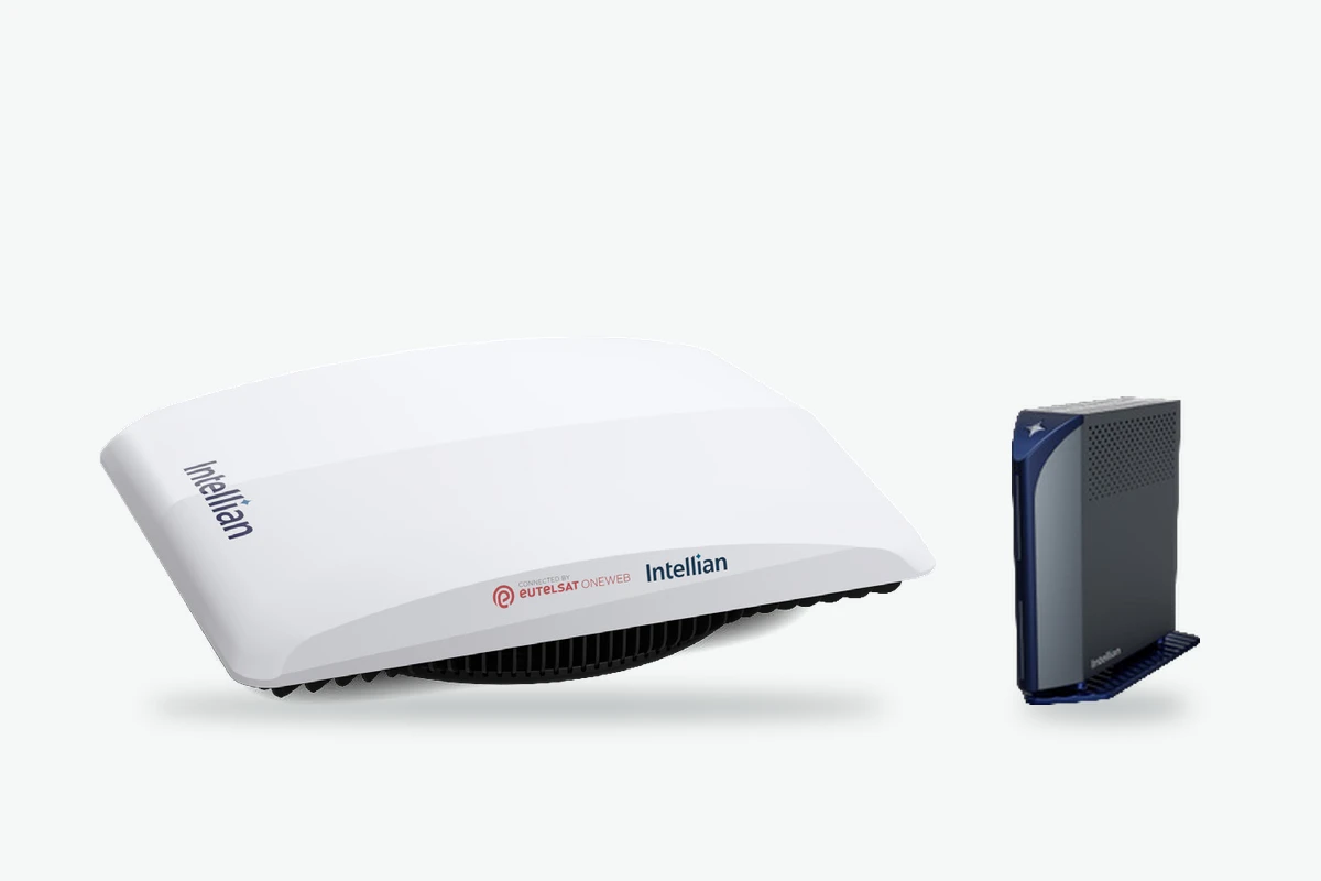 Intellian OW10HL half-duplex OneWeb satellite terminal with CNX indoor unit